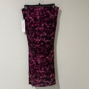 Calvin Klein Strapless Dress in Purple and Black